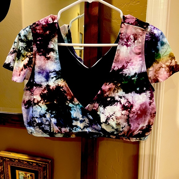 torrid Other - MULTI TIE-DYE SHORT SLEEVE SWIM TOP